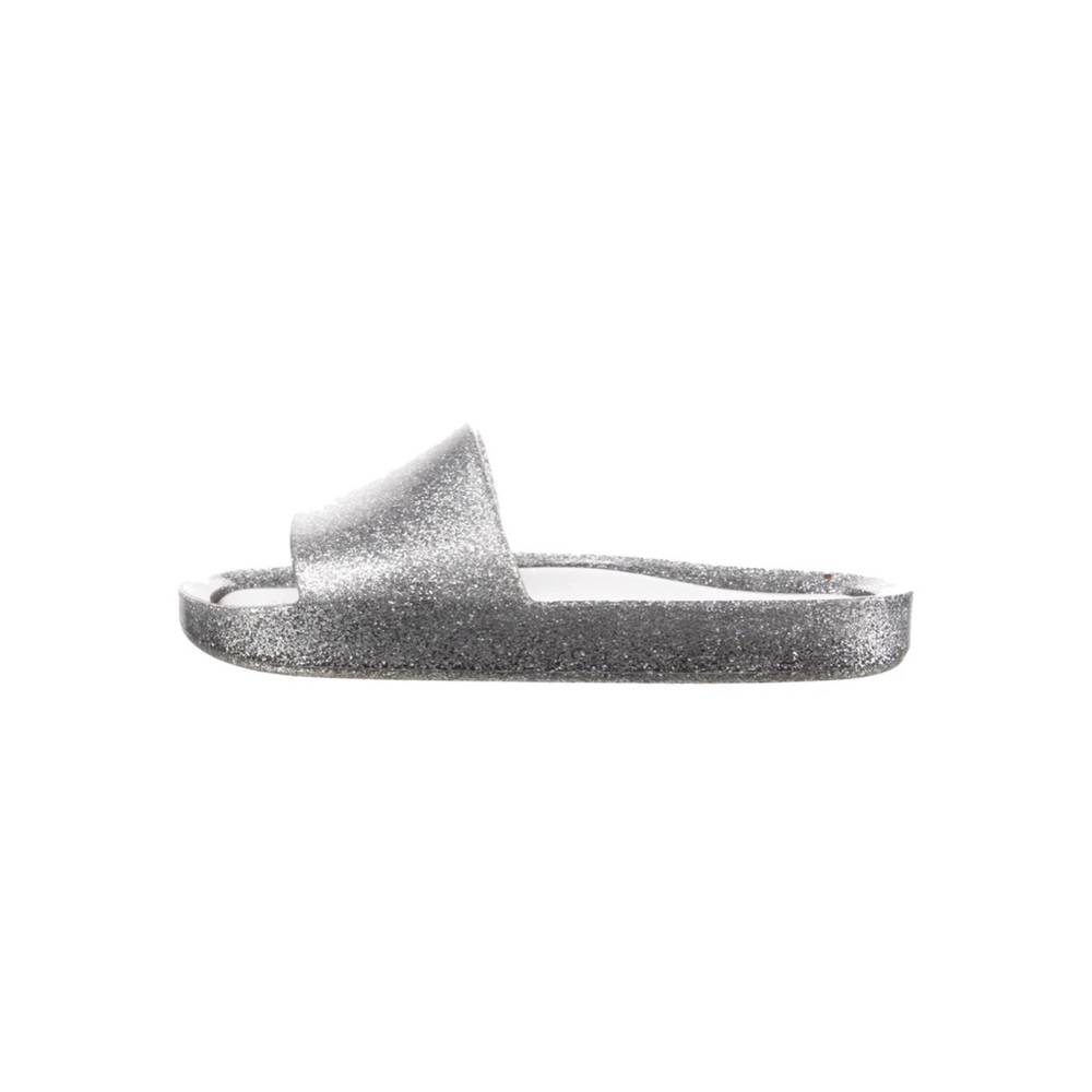 Melissa silver glitter slides